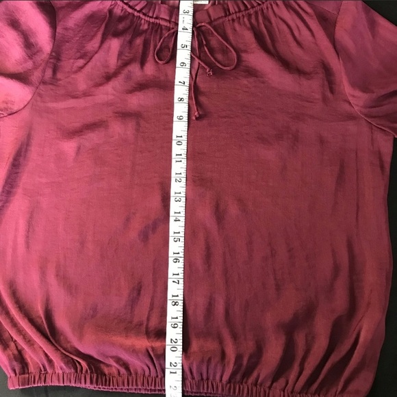 Women Top 3/4 Sleeve WINE BLOUSE SweetGrey sz SP - Picture 4 of 6